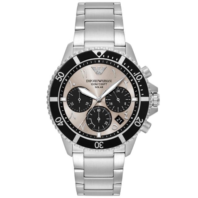 エンポリオアルマーニ EMPORIO ARMANI 腕時計 メンズ ソーラー クロノグラフ WORLD EXPLORER ステンレススチール AR11722