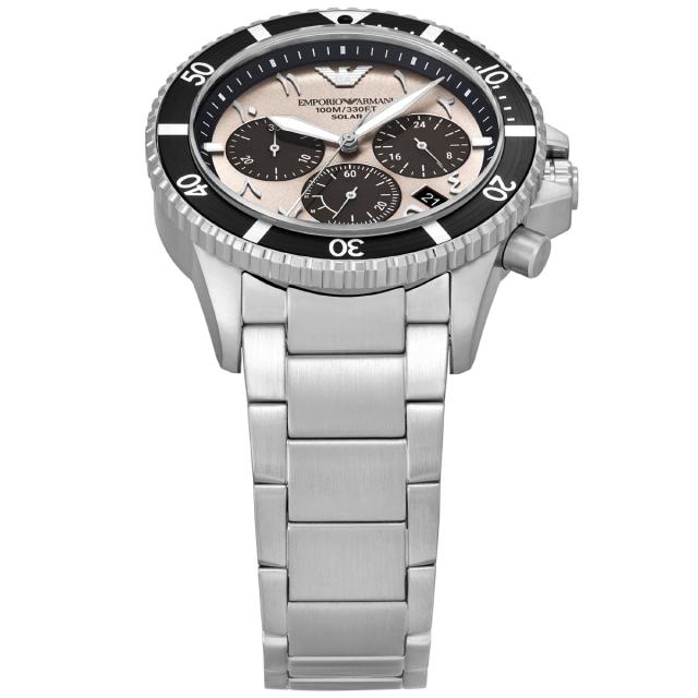 エンポリオアルマーニ EMPORIO ARMANI 腕時計 メンズ ソーラー クロノグラフ WORLD EXPLORER ステンレススチール AR11722