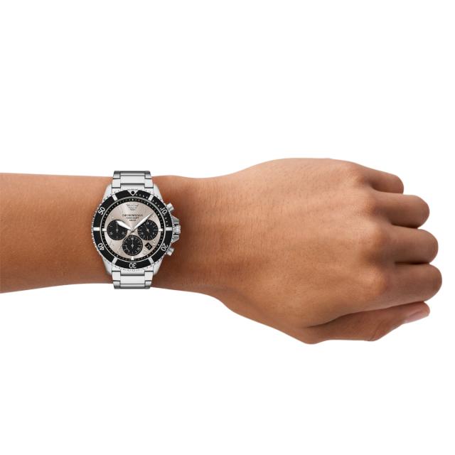 エンポリオアルマーニ EMPORIO ARMANI 腕時計 メンズ ソーラー クロノグラフ WORLD EXPLORER ステンレススチール AR11722