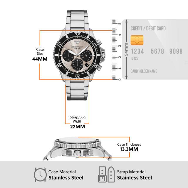 エンポリオアルマーニ EMPORIO ARMANI 腕時計 メンズ ソーラー クロノグラフ WORLD EXPLORER ステンレススチール AR11722