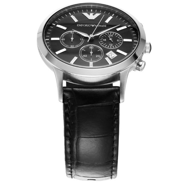 エンポリオアルマーニ EMPORIO ARMANI 腕時計 メンズ クロノグラフ レザーウォッチ AR2447_2
