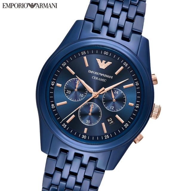 エンポリオアルマーニ EMPORIO ARMANI 腕時計 メンズ クロノグラフウォッチ ブルーセラミック AR70016