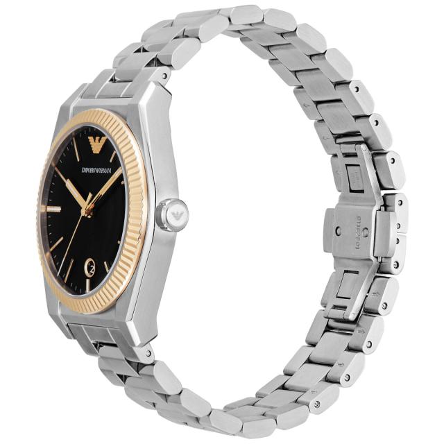 エンポリオアルマーニ EMPORIO ARMANI 腕時計 メンズ 三針デイト ステンレススチールウォッチ＆レザーストラップセット AR80077SET_3