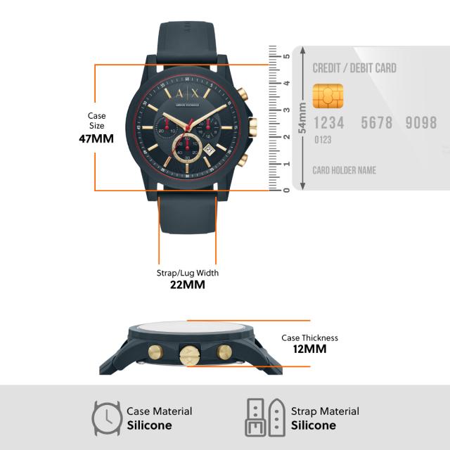 A|X アルマーニ 取り替えっこ ARMANI EXCHANGE ウオッチ メンズ クロノグラフ シリコンウォッチ AX1335