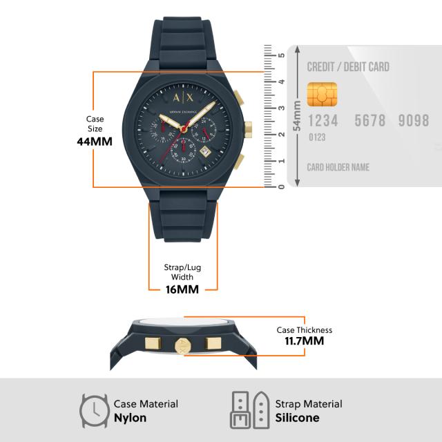 A|X アルマーニ エクスチェンジ ARMANI EXCHANGE 腕時計 メンズ クロノグラフ ブルー ナイロンウォッチ AX4168