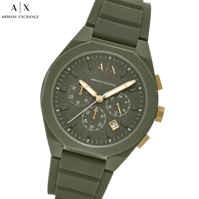A|X アルマーニ エクスチェンジ ARMANI EXCHANGE 腕時計 メンズ クロノグラフ グリーン シリコンウォッチ AX4169