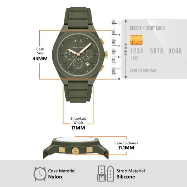A|X アルマーニ 取り替えっこ ARMANI EXCHANGE ウオッチ メンズ クロノグラフ 緑であること シリコンウォッチ AX4169