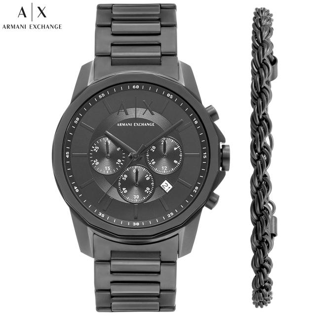 【1円】【新品正規品】ARMANI EXCHANGEアルマーニ エクスチェンジクロノグラフ腕時計メンズデイトカレンダー レザーアンティークベルト Armani Exchange クロノグラフ 時計 ブラック A|X アルマーニ