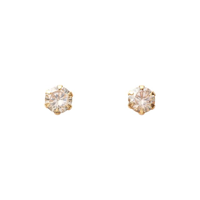 18金 黄色ゴールド 金剛石 ピアス 0.1カラット 0.1コンピュータ断層撮影法 DTZ005005Y