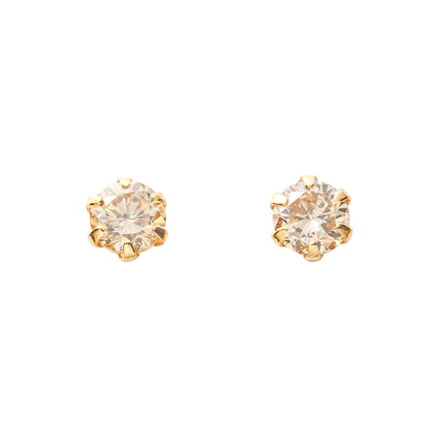 18金 イエローゴールド ダイヤモンド ピアス 0.3カラット 0.3ct DTZ015015Y