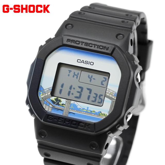 G-SHOCK デジタル カシオ Gショック CASIO 腕時計 メンズ DW-5600KHFM25-1JR 葛飾北斎 富嶽三十六景 深川万年橋下 モチーフ
