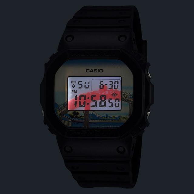 G-SHOCK デジタル カシオ Gショック CASIO 腕時計 メンズ DW-5600KHFM25-1JR 葛飾北斎 富嶽三十六景 深川万年橋下 モチーフ_13