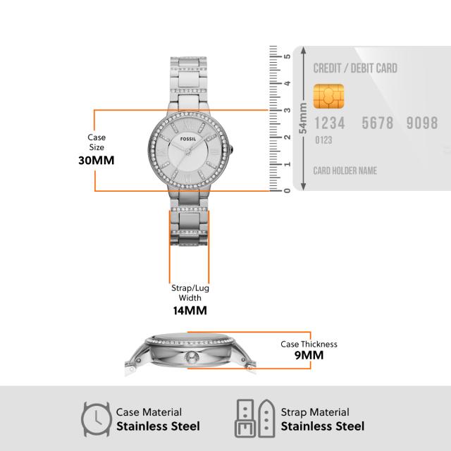 フォッシル FOSSIL ウオッチ レディース VIRGINIA ステンレススチールウォッチ ES3282