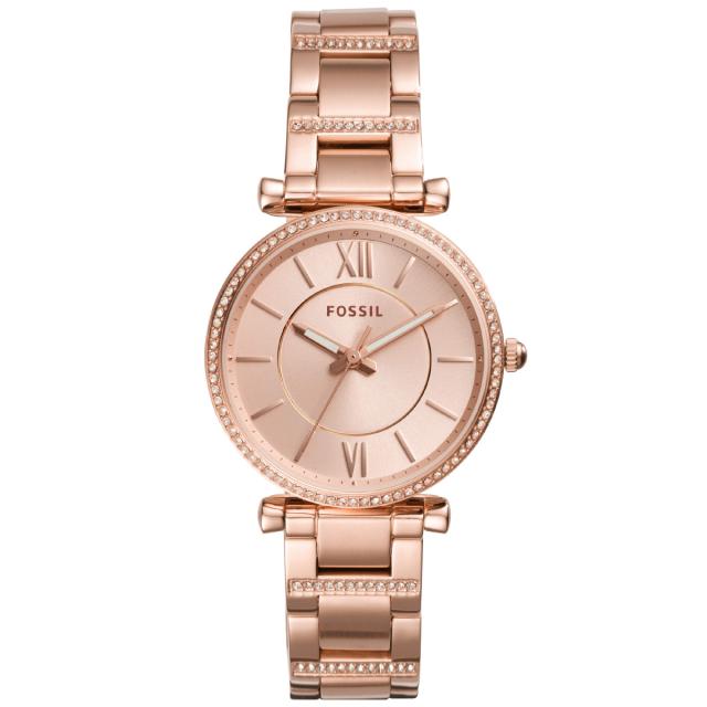 フォッシル FOSSIL ウオッチ レディース CARLIE 三針 ローズゴールドトーン ステンレススチールウォッチ ES4301