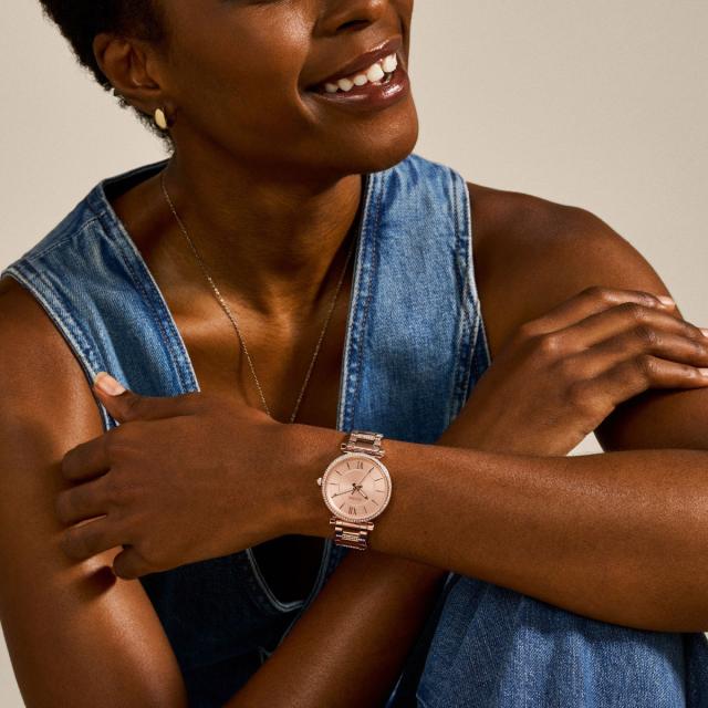 フォッシル FOSSIL ウオッチ レディース CARLIE 三針 ローズゴールドトーン ステンレススチールウォッチ ES4301