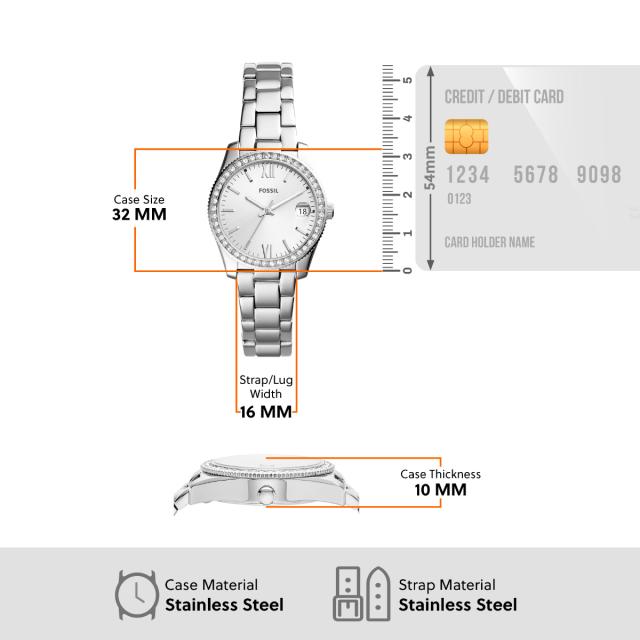 フォッシル FOSSIL ウオッチ レディース SCARLETTE MINI 三針デイト ステンレススチールウォッチ ES4317