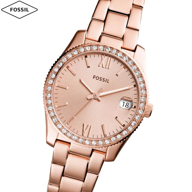 フォッシル FOSSIL 腕時計 レディース SCARLETTE MINI 三針デイト ローズゴールドトーン ステンレススチールウォッチ ES4318