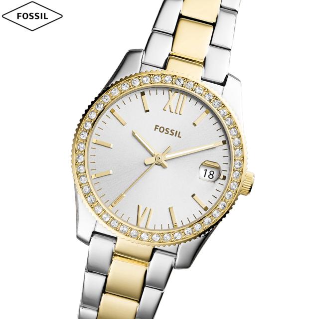 フォッシル FOSSIL ウオッチ レディース SCARLETTE MINI 三針デイト ツートーン ステンレススチールウォッチ ES4319