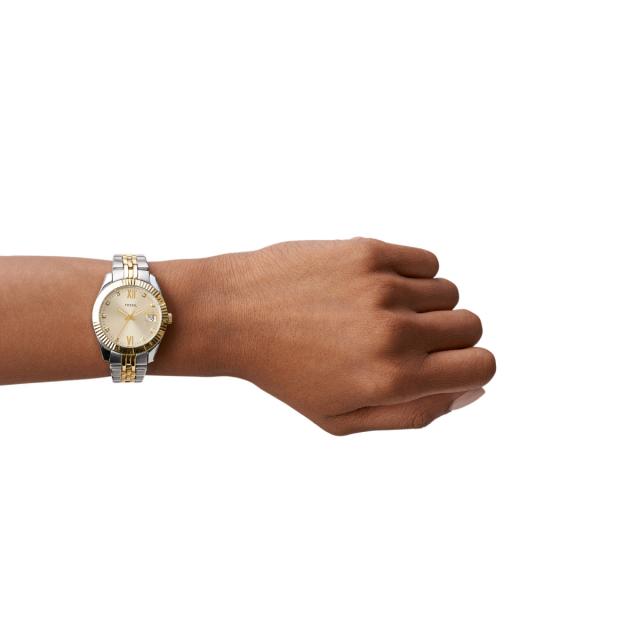 フォッシル FOSSIL ウオッチ レディース SCARLETTE MINI 三針デイト ツートーン ステンレススチールウォッチ ES4949
