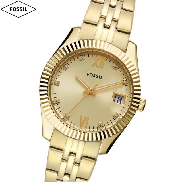 フォッシル FOSSIL ウオッチ レディース SCARLETTE 三針デイト ゴールド音の高低 ステンレススチールウォッチ ES5338