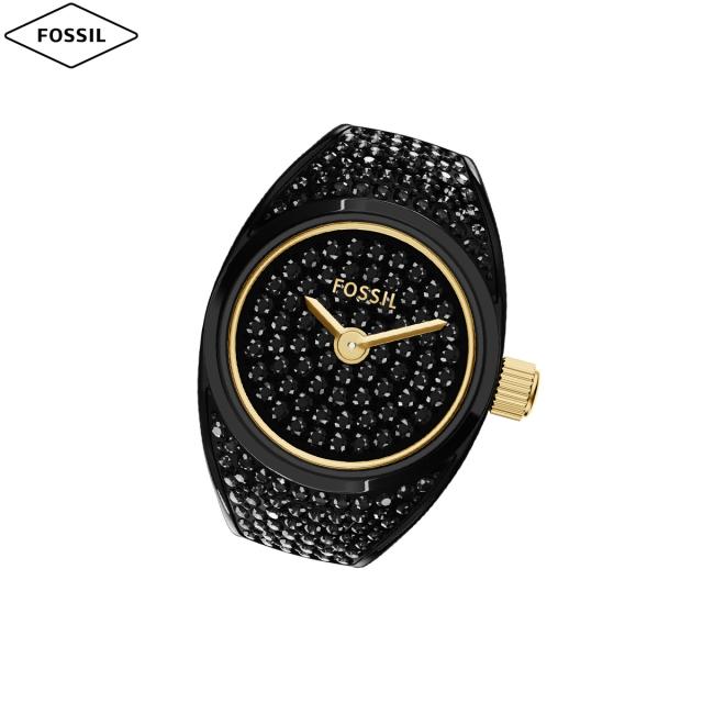 フォッシル FOSSIL 腕時計 レディース ウォッチリング 二針 パヴェ ブラック ステンレススチールウォッチ リングウォッチ ES5449