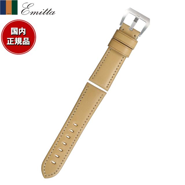 エミッタ Emitta 腕時計 替えバンド ベルト メンズ エコラックス カーフ 24mm ナチュラル/シルバー 時計 時計バンド 時計ベルト 革 牛革の通販は