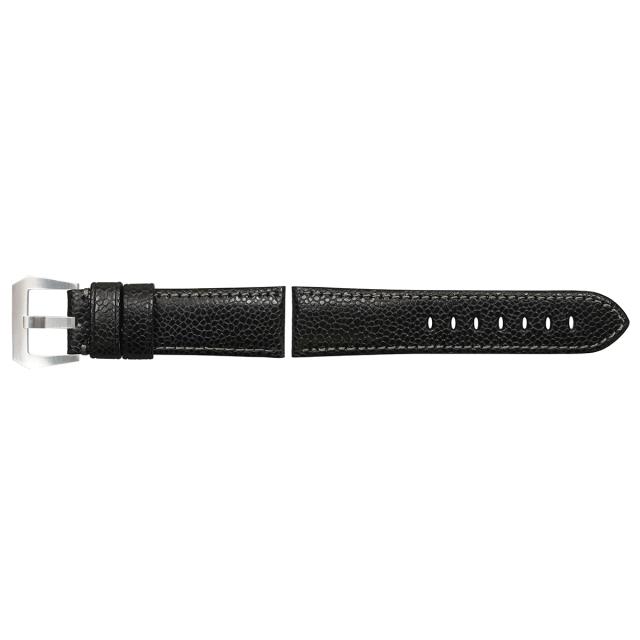 エミッタ Emitta 腕時計 替えバンド ベルト メンズ ロディ カーフ 24mm ブラック/シルバー 時計 時計バンド 時計ベルト 革 牛革_1