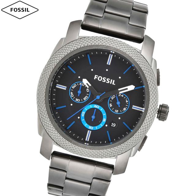 フォッシル FOSSIL 腕時計 メンズ MACHINE クロノグラフ スモークステンレススチールウォッチ FS4931