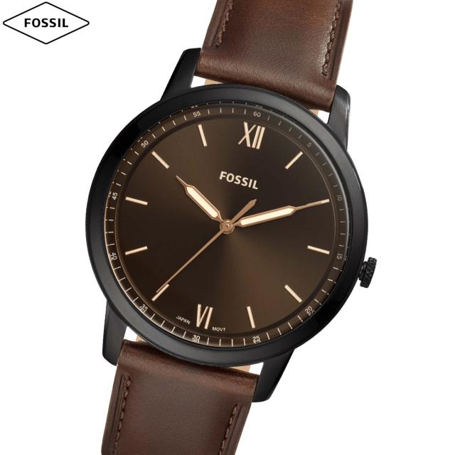 フォッシル FOSSIL 腕時計 メンズ MINIMALIST 三針 ブラウンレザーウォッチ FS5551