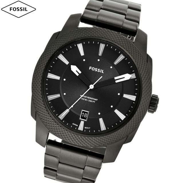 フォッシル FOSSIL 腕時計 メンズ MACHINE 三針デイト スモーク ステンレススチールウォッチ FS5970