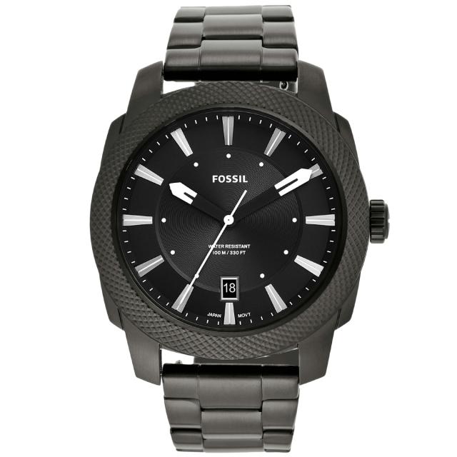 フォッシル FOSSIL 腕時計 メンズ MACHINE 三針デイト スモーク ステンレススチールウォッチ FS5970_1