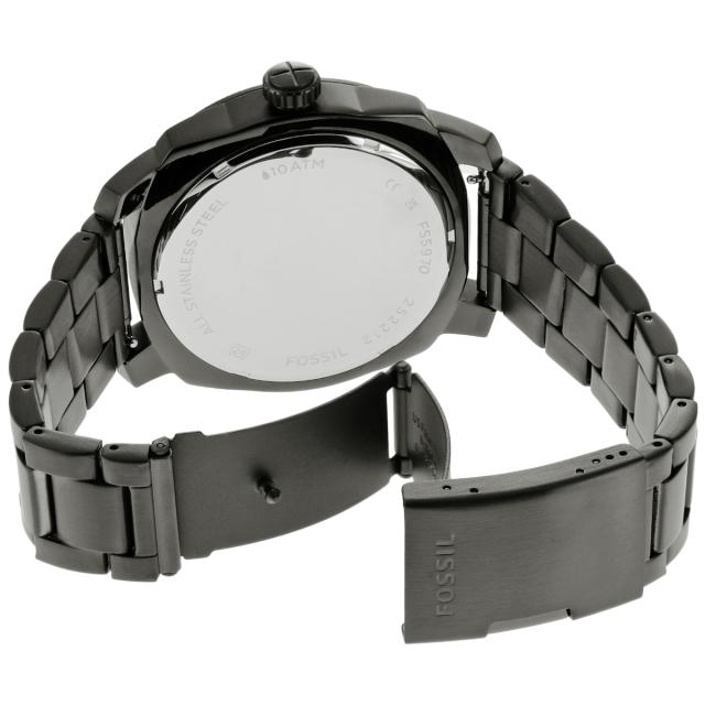 フォッシル FOSSIL 腕時計 メンズ MACHINE 三針デイト スモーク ステンレススチールウォッチ FS5970_5
