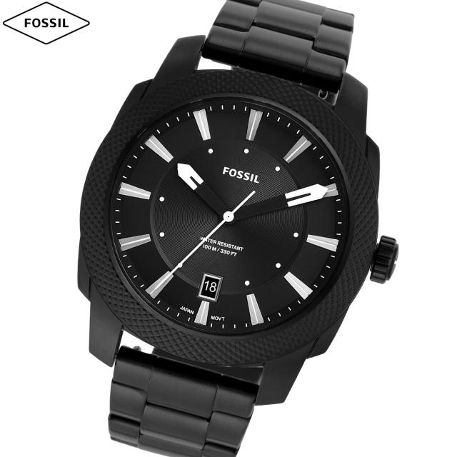 フォッシル FOSSIL 腕時計 メンズ MACHINE 三針デイト ブラック ステンレススチールウォッチ FS5971