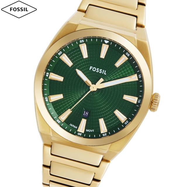 フォッシル FOSSIL 腕時計 メンズ EVERETT 三針デイト ゴールドトーン 