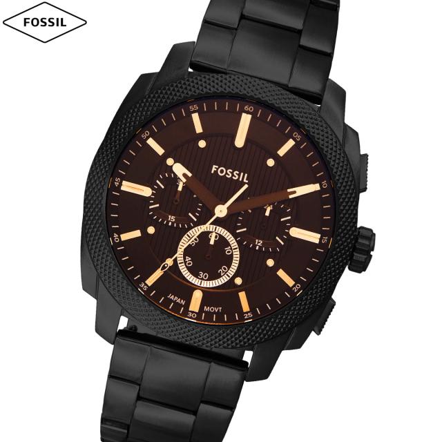 フォッシル FOSSIL 腕時計 メンズ MACHINE クロノグラフ ブラック ステンレススチールウォッチ FS6097