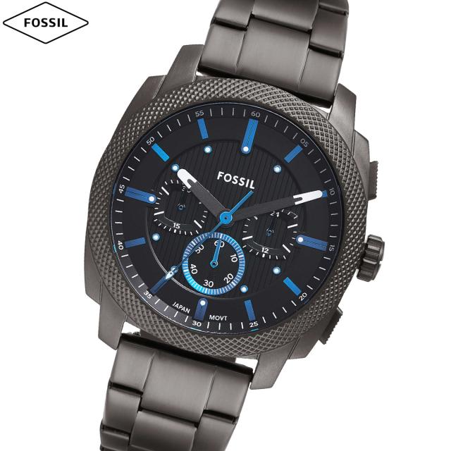 フォッシル FOSSIL 腕時計 メンズ MACHINE クロノグラフ ガンメタル ステンレススチールウォッチ FS6098