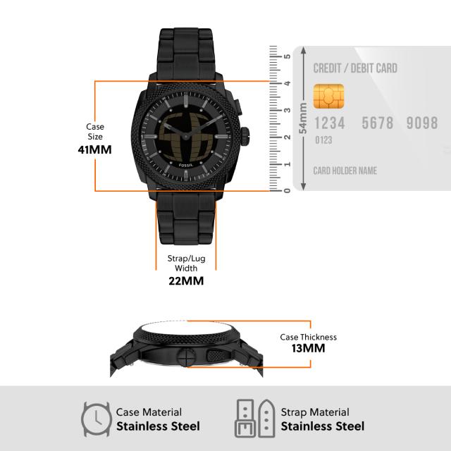 フォッシル FOSSIL 腕時計 アナデジ メンズ MACHINE BIG TIC 41mm ブラック ステンレススチール FS6156_7
