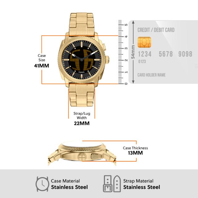フォッシル FOSSIL 腕時計 アナデジ メンズ MACHINE BIG TIC 41mm ゴールドトーン ステンレススチール FS6157_7