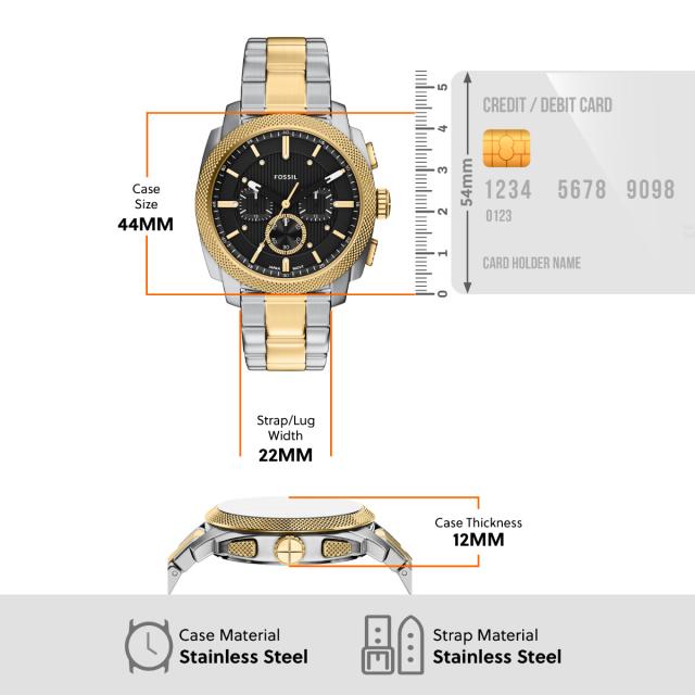 フォッシル FOSSIL 腕時計 メンズ MACHINE クロノグラフ ツートーン ステンレススチール FS6159_7