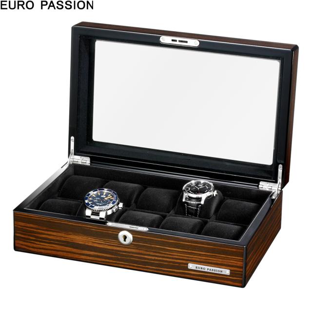 EURO PASSION 時計収納ボックス ブラック　10本 ウォッチケース (10本用) FW-1028CF ユーロパッション ウォッチ
