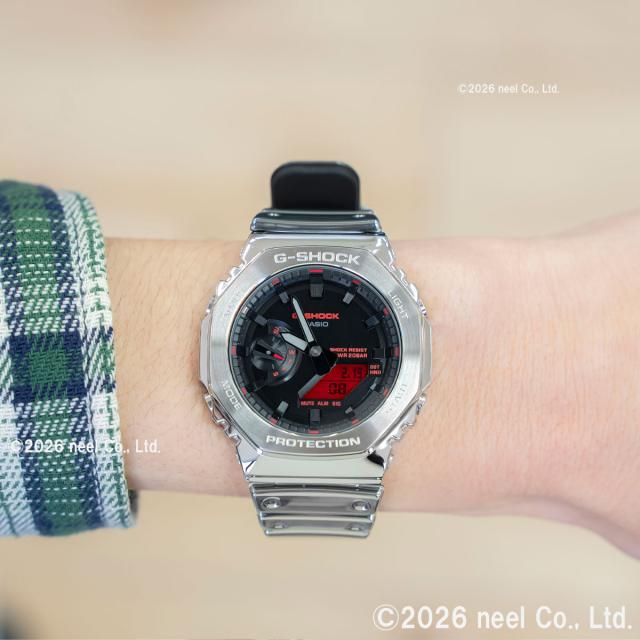 G-SHOCK アナデジ カシオ Gショック CASIO 腕時計 メンズ GM-2100YRA-8AJF FINE METALLIC SERIES シルバー メタルベゼル_6