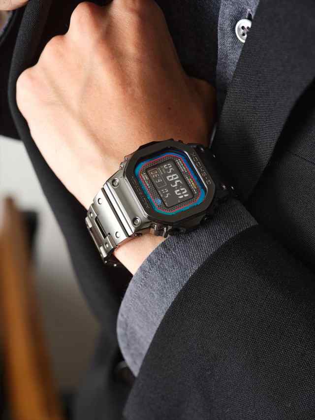 G-SHOCK カシオ Gショック CASIO GMW-B5000BPC-1JF タフソーラー 電波時計 腕時計 メンズ フルメタル オールブラック レインボーカラー