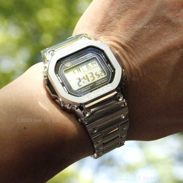 Gショック 電波ソーラー メンズ デジタル Bluetooth ブルートゥース 対応 腕時計 フルメタル シルバー GMW-B5000D-1JF