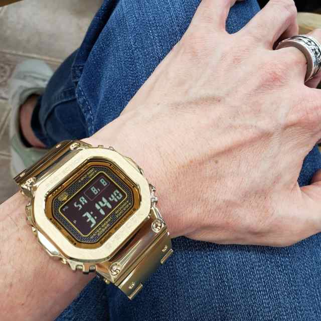 Gショック 電波ソーラー メンズ デジタル 腕時計 フルメタル ゴールド ...