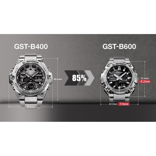 新品未使用 CASIO G-SHOCK GST-B600A 1A6JF ソーラー G-SHOCK G-STEEL最薄 小型 GST-B600A-1A6JF ソーラー腕時計