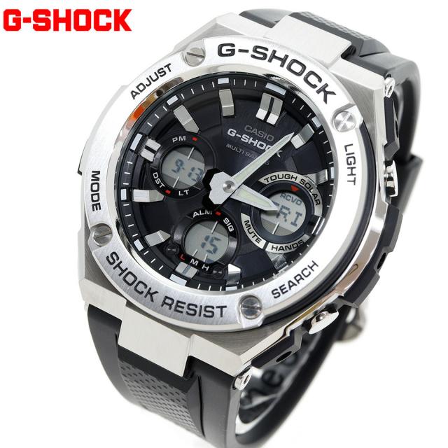 カシオ Gショック Gスチール CASIO G-SHOCK G-STEEL 電波 ソーラー 電波時計 腕時計 メンズ アナデジ GST-W110-1AJF