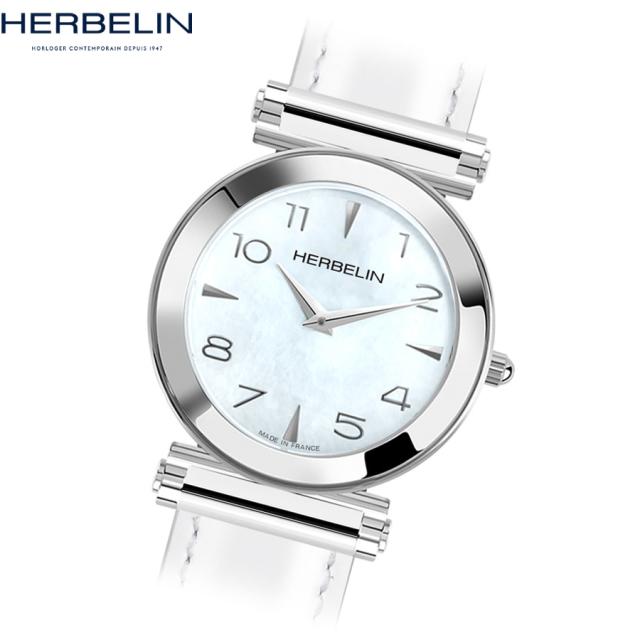 エルブラン HERBELIN アンタレス ANTARES 腕時計 文字盤 ヘッド レディース H17443AP19H クオーツ ラウンド アラビア数字 シェル マザーオブパール シルバー 59,400円