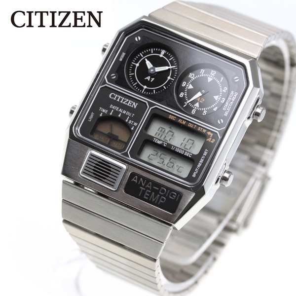 シチズン アナデジテンプ CITIZEN ANA-DIGI TEMP 復刻モデル 腕時計 メンズ レディース シルバー JG2101-78E