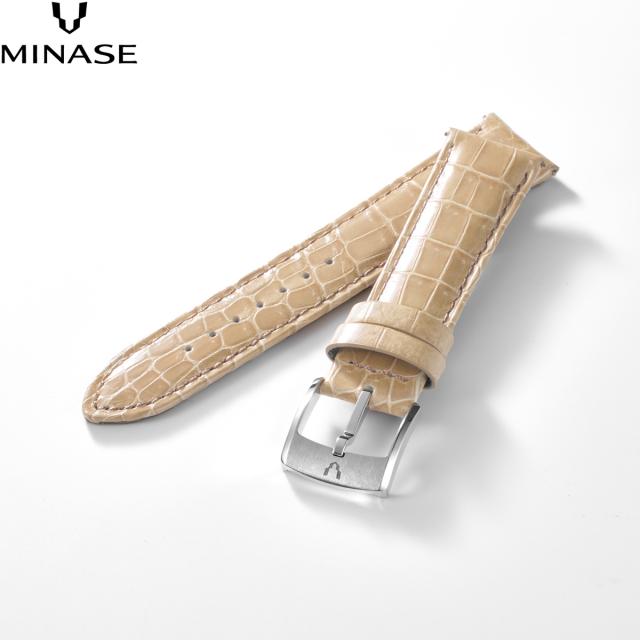 ミナセ MINASE 腕時計 替えバンド ベルト ストラップ メンズ MASTER CRAFT M3 マスタークラフト M3 クロコダイル ベージュ M3M3-LBE