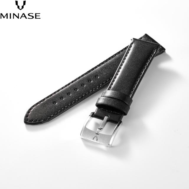 ミナセ MINASE 腕時計 替えバンド ベルト ストラップ メンズ MASTER CRAFT M3 マスタークラフト M3 スムースレザー 黒 M3M3-VBK